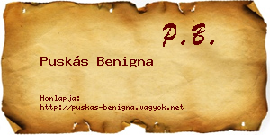 Puskás Benigna névjegykártya